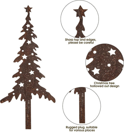 Weihnachtsdeko Gartenstecker Rost Hirsch Tannen Rostoptik 5er Set