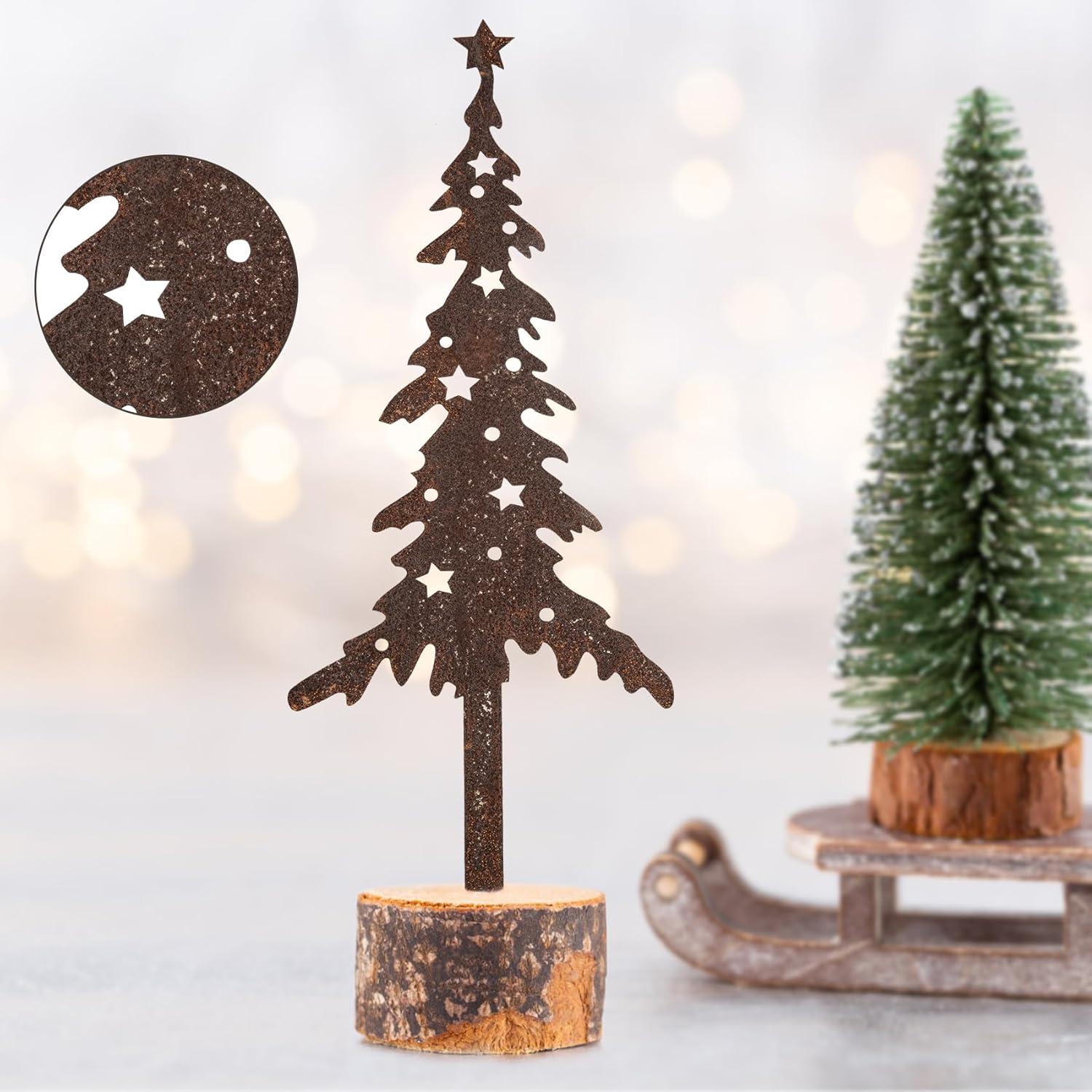 Rost Gartenstecker Hirsch Tannenbaum Weihnachtsdeko 5er-Set