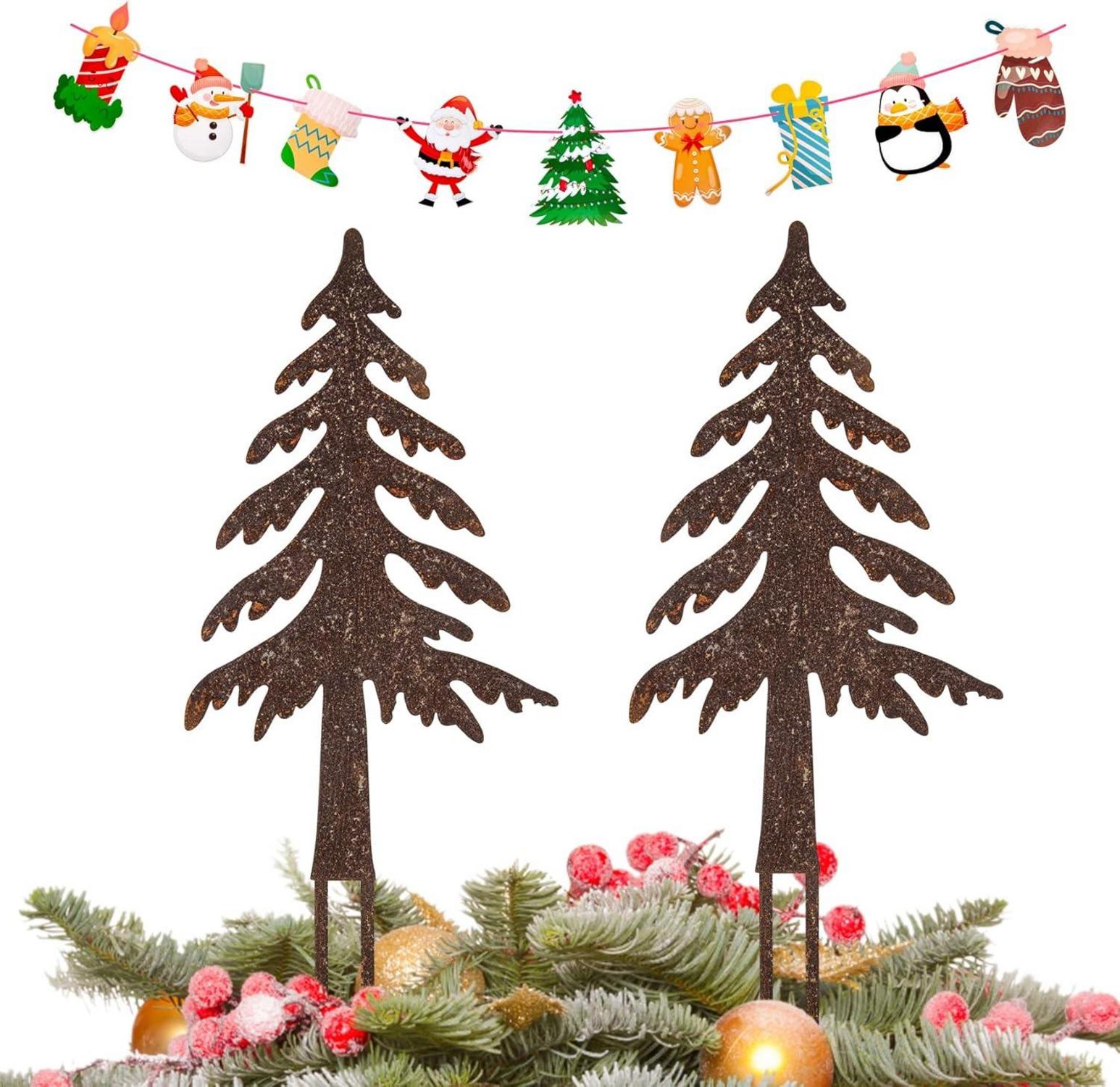 Gartendeko Rost Weihnachtsdeko Gartenstecker Weihnachtsflagge