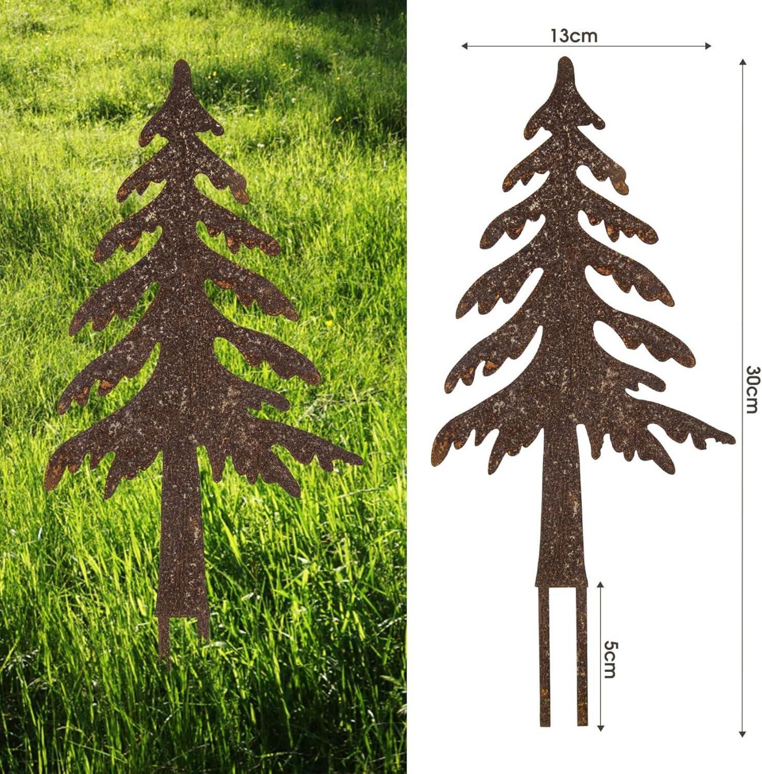 Weihnachtsdeko Gartenstecker Rost 2er Set Tannenbaum