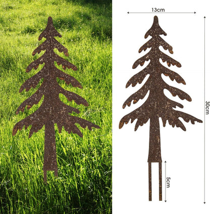 Weihnachtsdeko Gartenstecker Rost 2er Set Tannenbaum
