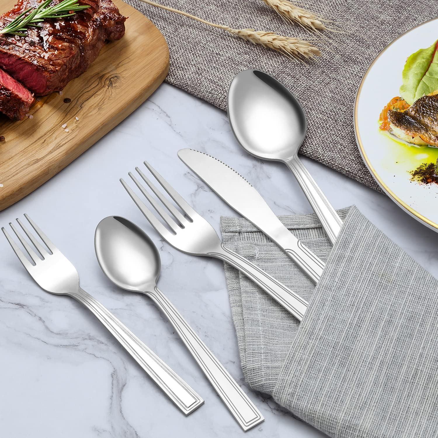 Hunnycook Essbesteck Set 12 Personen 72 teilig Steakmesser Edelstahl