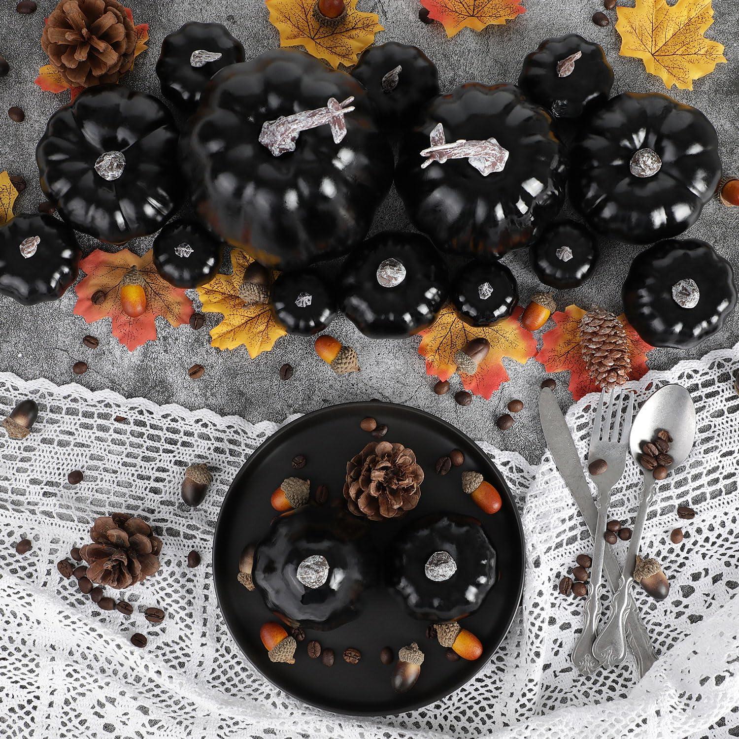 Künstliche Kürbisse Herbstdeko Set Halloween Deko Outdoor 16