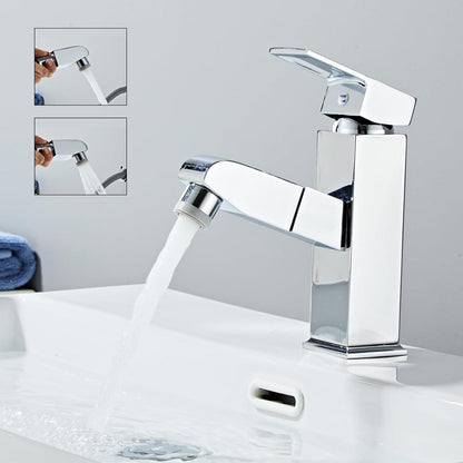 Moderne Schwarz Matt Wasserhahn mit ausziehbarer Brause