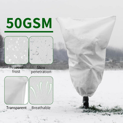 Winterschutz-Haube 2er Set 50g/m² 60x80cm Frostschutzhaube Zugband