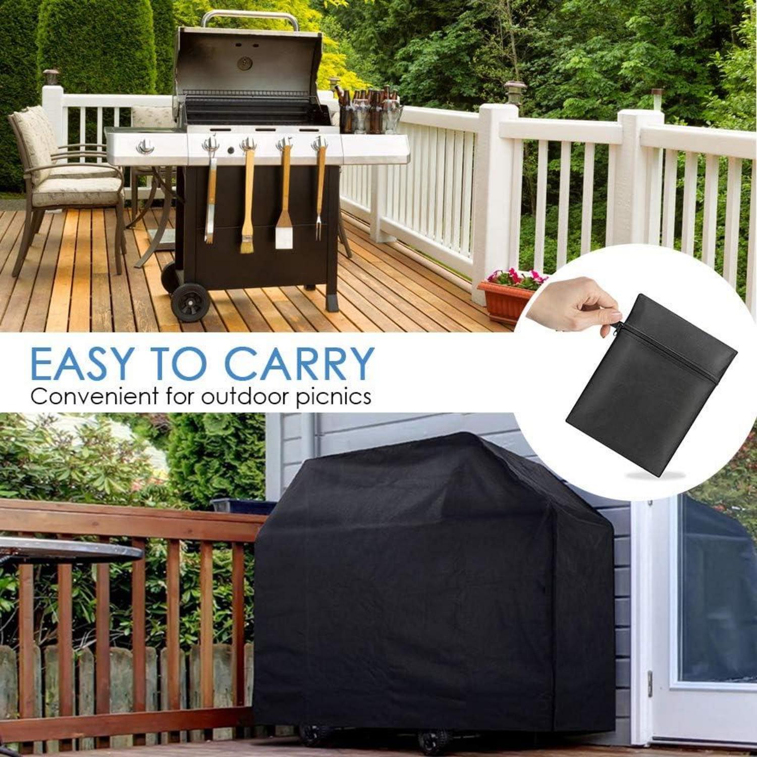 Wetterfeste Grillabdeckung 210D Gasgrill Abdeckplane 147x61x122cm - Schwarz