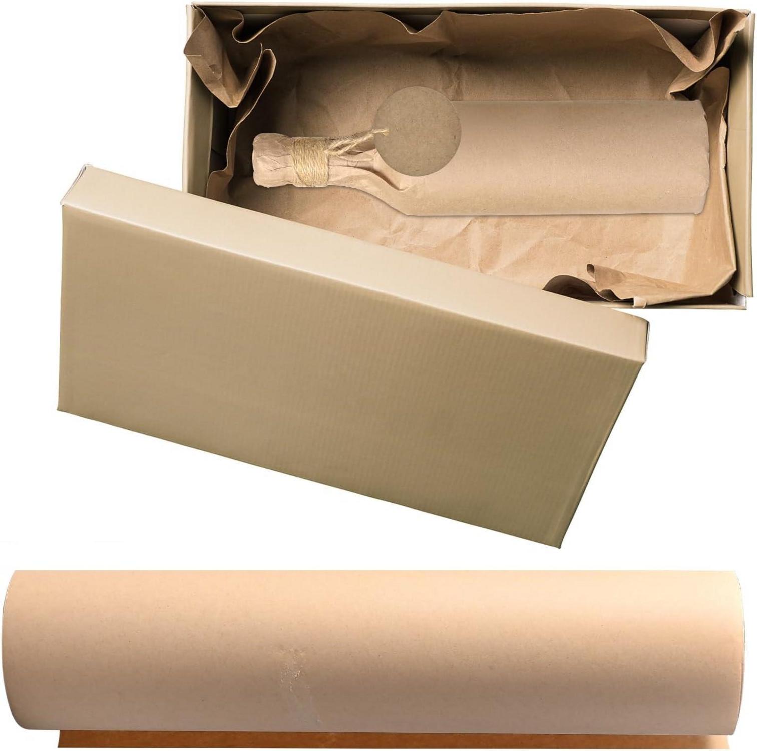 Kraftpapier Set 30 cm × 30 m +30 Kraftpapieretiketten +Jute-Schnur