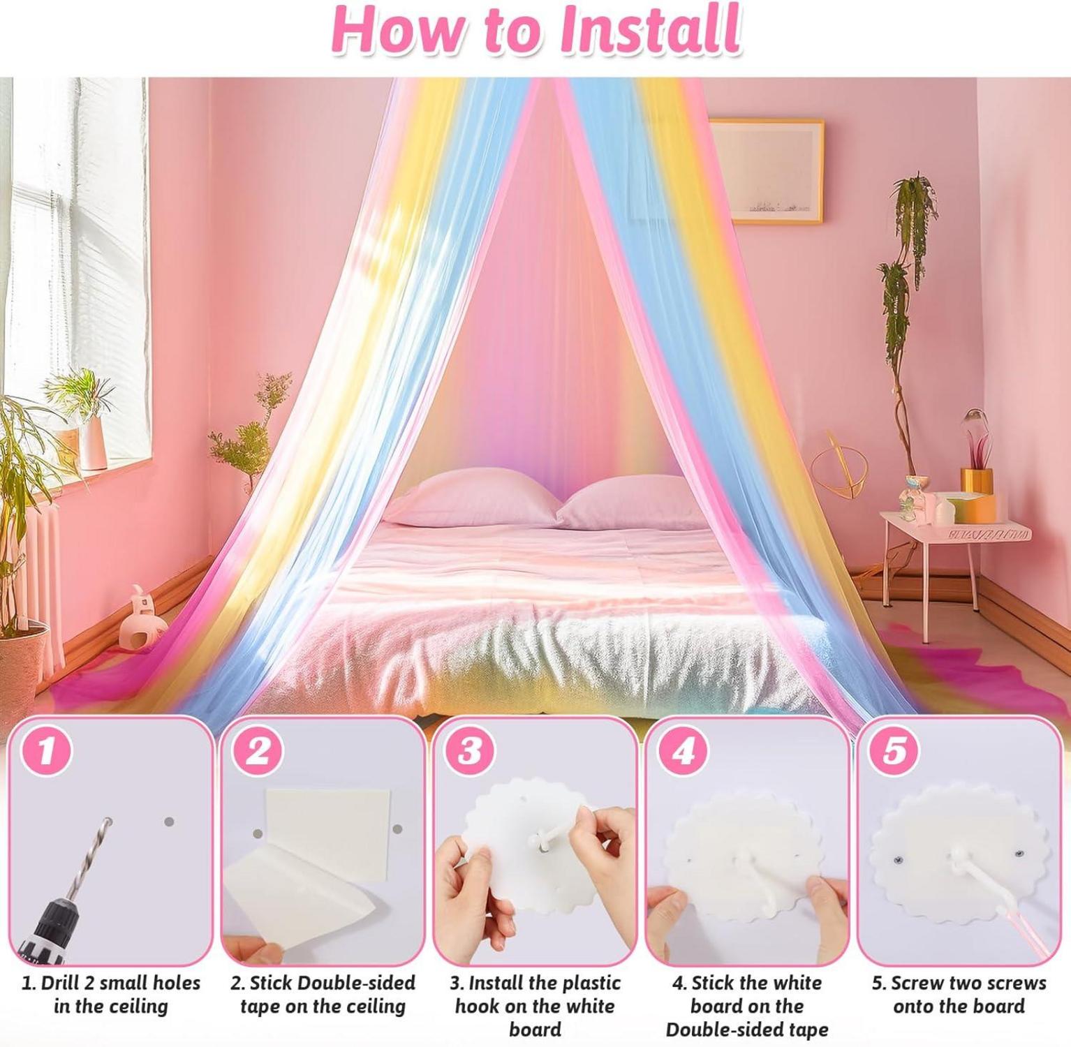 Moskitonetz Betthimmel weiß für Mädchen hängend Schlafzimmer Deko Reisen