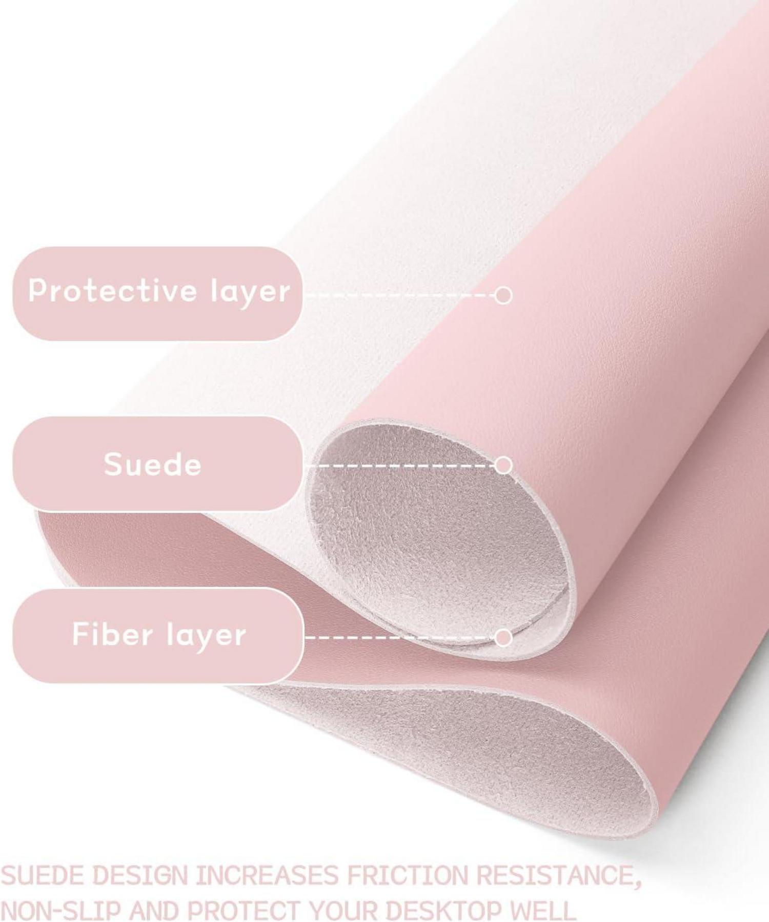 Großes Office Mousepad aus umweltfreundlichem Kunstleder in Rosa