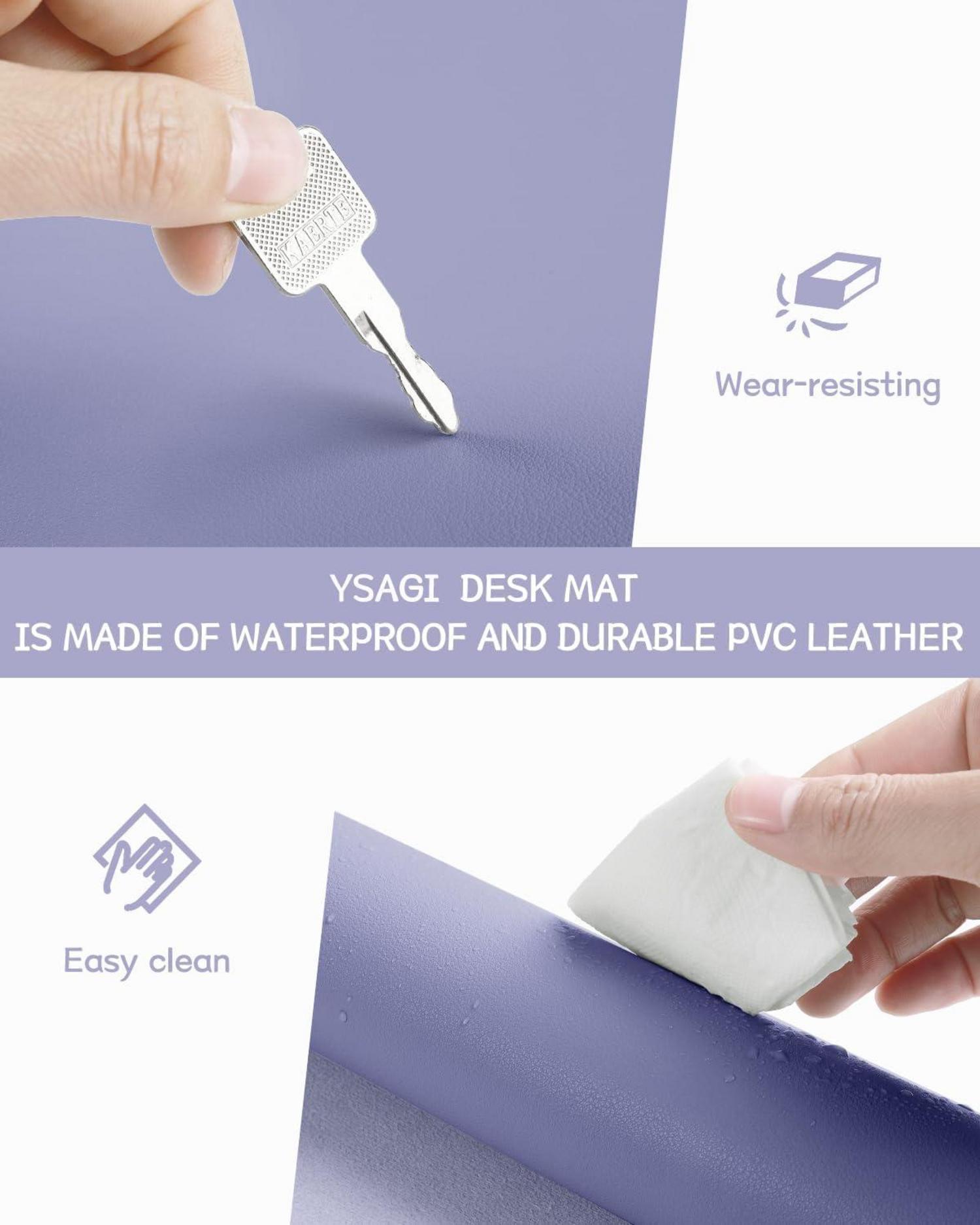 Großes Office Mousepad Schreibtischunterlage Leder Wildleder Lavendel 80x40cm
