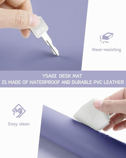 Großes Office Mousepad Schreibtischunterlage Leder Wildleder Lavendel 80x40cm
