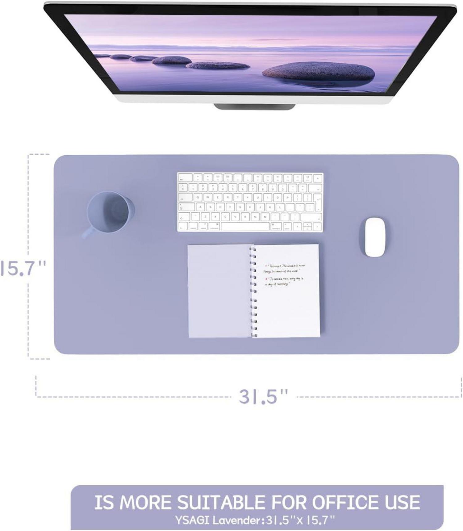 Großes Office Mousepad Schreibtischunterlage Leder Wildleder Lavendel 80x40cm