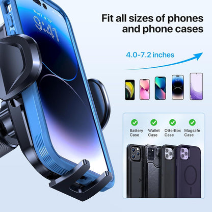 Auto Handyhalterung Saugnapf Metall-Doppelhaken Schwarz iPhone Samsung Galaxy