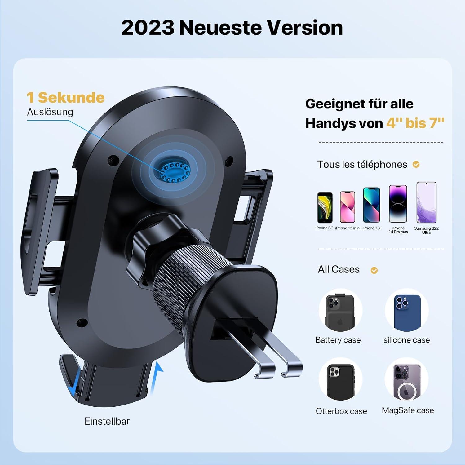 Miracase Handyhalterung Auto Saugnapf Armaturenbrett Lüftung für iPhone Samsung