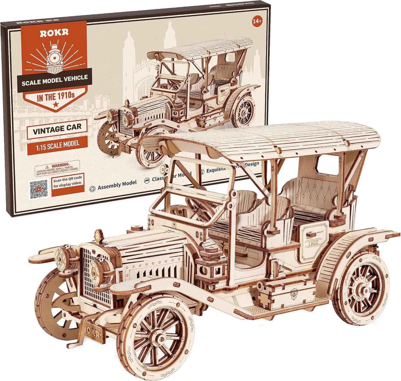 3D Holzpuzzle Modellbau Vintage Oldtimer Auto DIY Bausatz