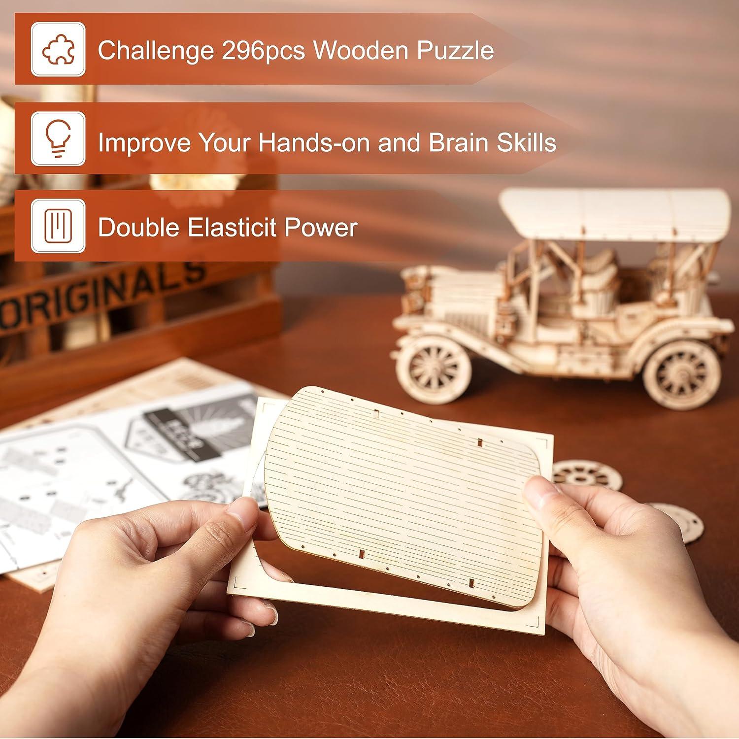 ROKR 3D Puzzle Holzpuzzle Modellbau Vintage Car Kit