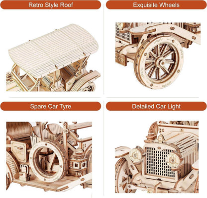 3D Holzpuzzle Modellbau Kit Oldtimer Vintage Car Bausatz