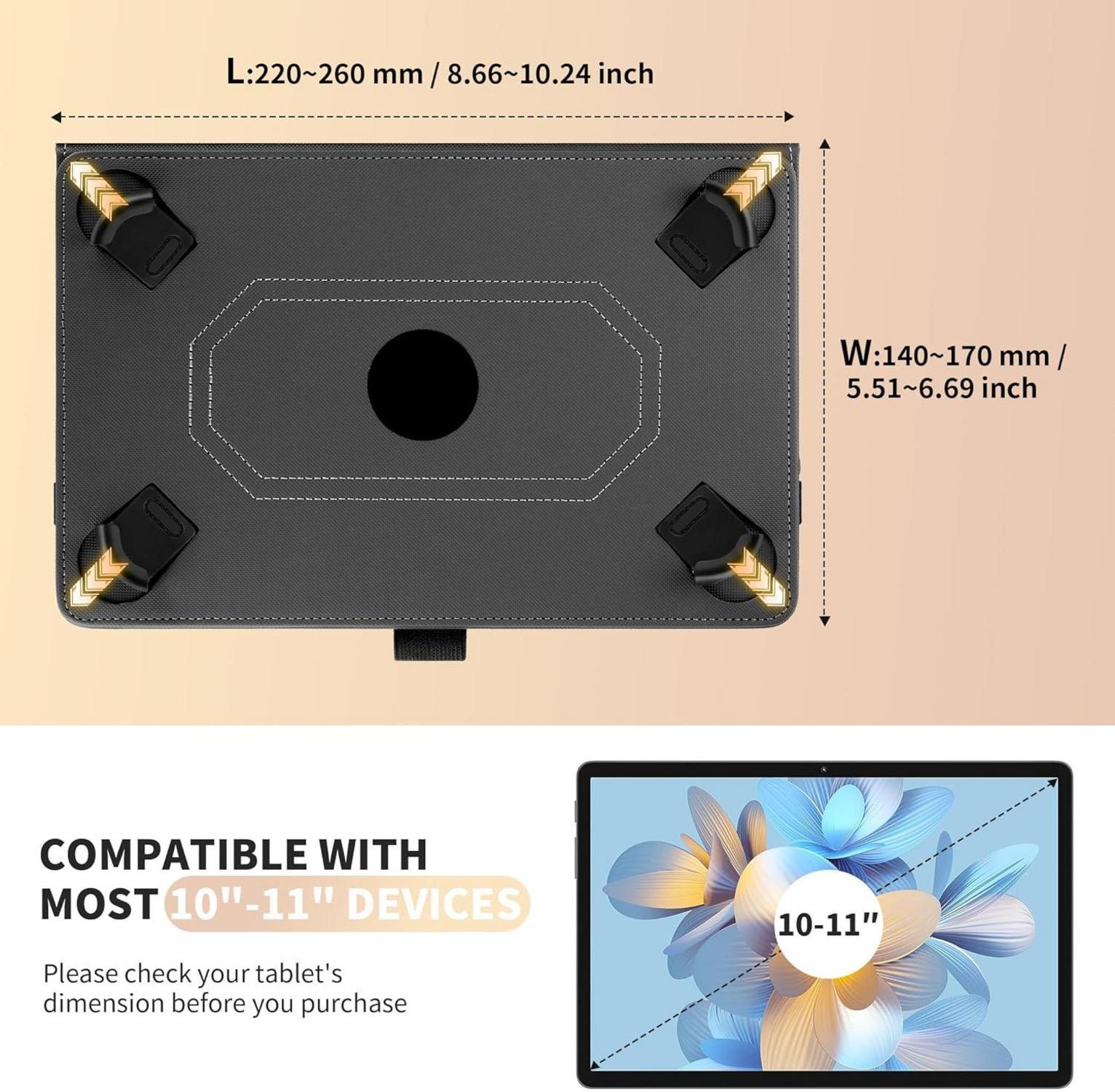 Easyacc Universal Tablet Hülle 10-11 Zoll Schwarz - 360 Grad