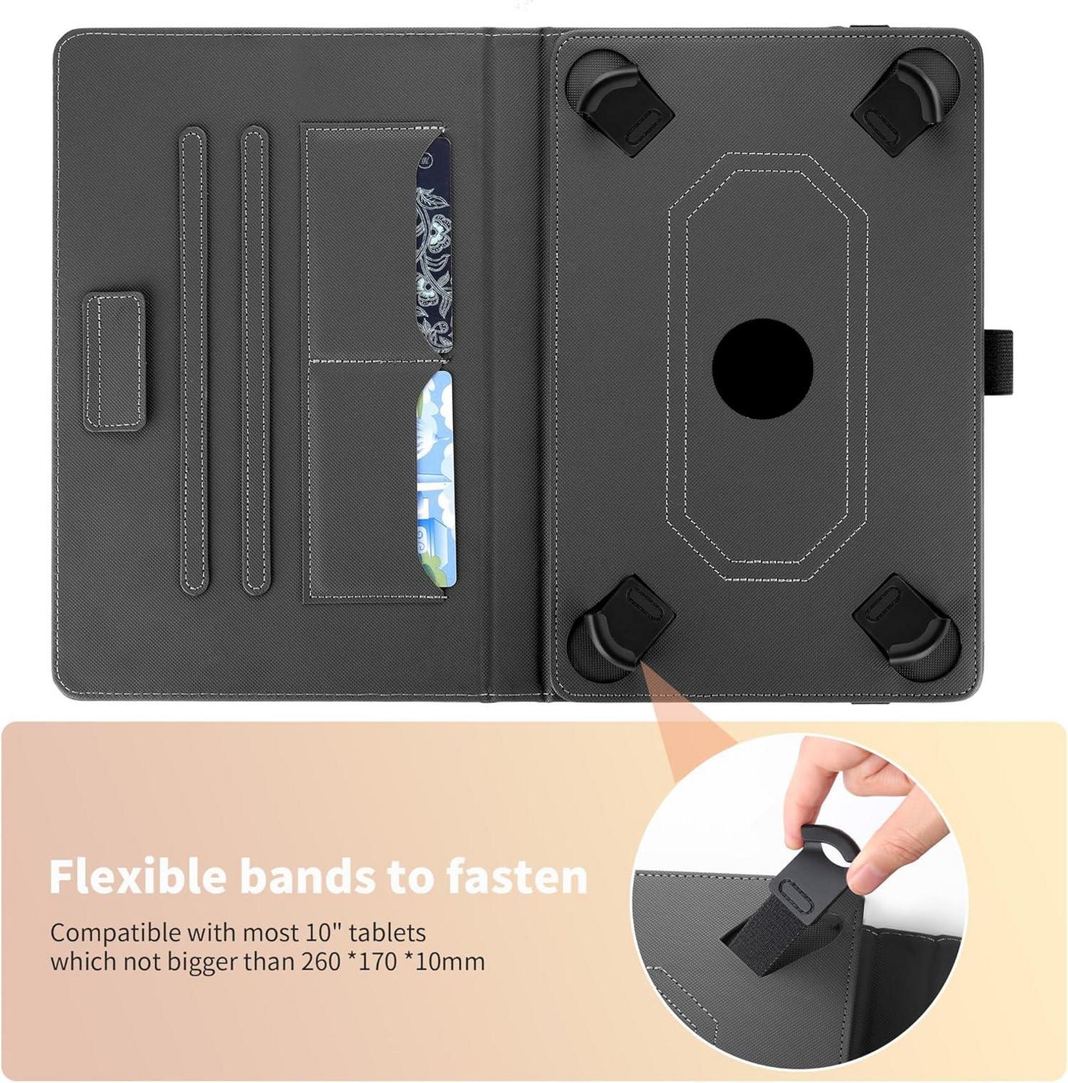 Universal Tablet Hülle 10-11 Zoll 360 Grad Drehbar Schwarz - Easyacc