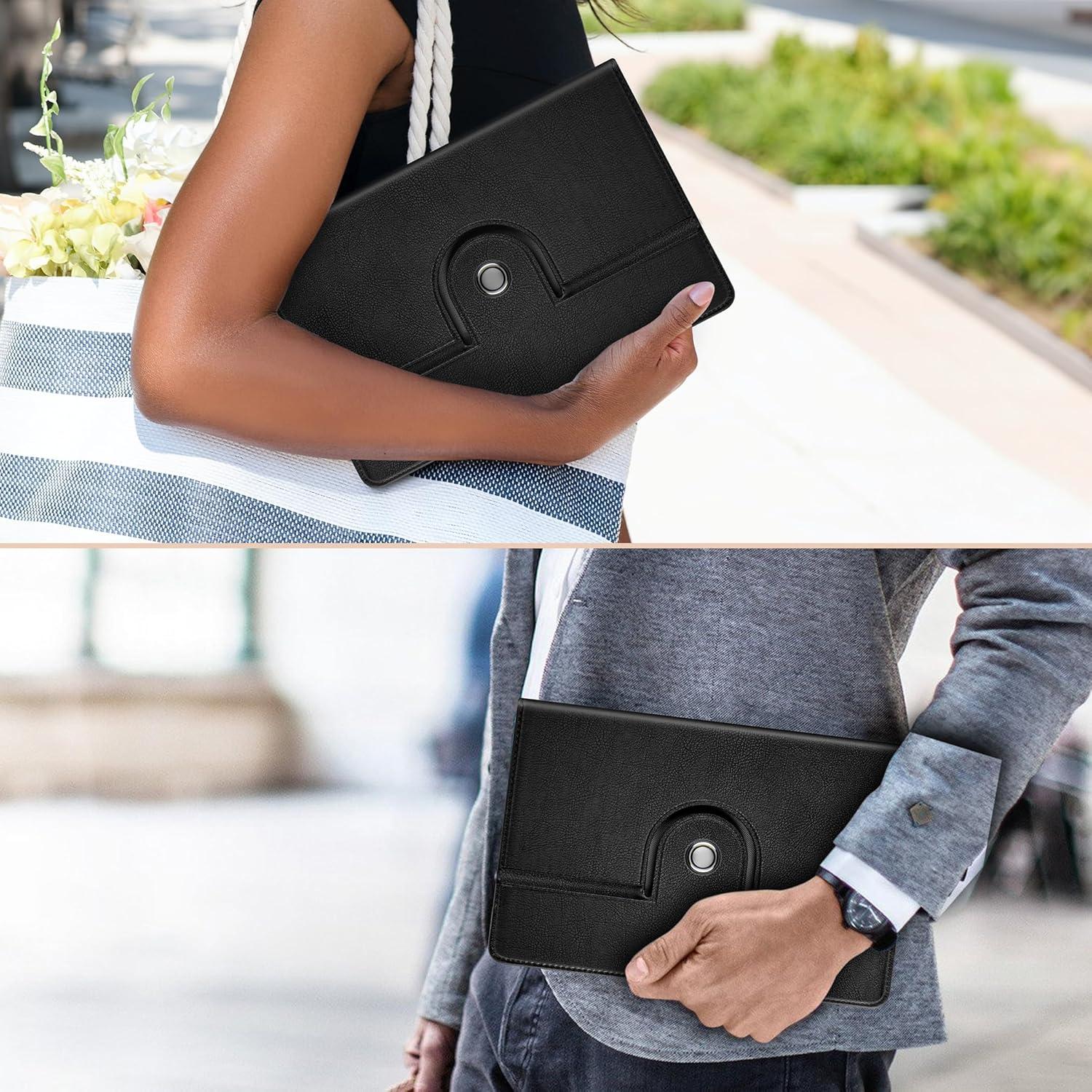 Easyacc Universal Tablet Hülle für 10-11 Zoll Schwarz mit elastischem Organizer