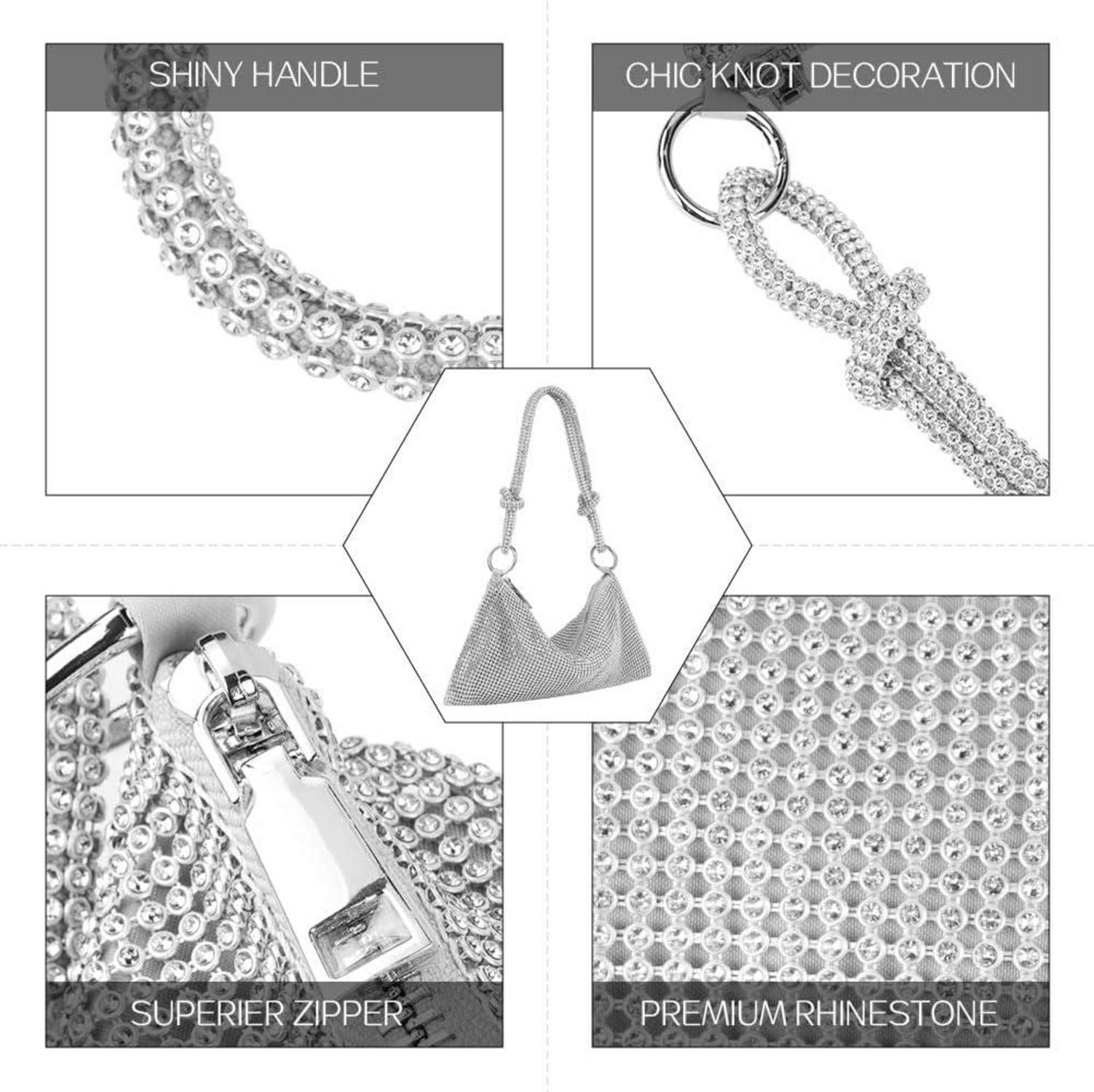 Damen Clutch Strass Glitzer Abendtasche Hochzeit Party Umhängetasche