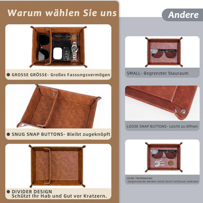 Weihnachtsgeschenke Tablett Leder Organizer Männer