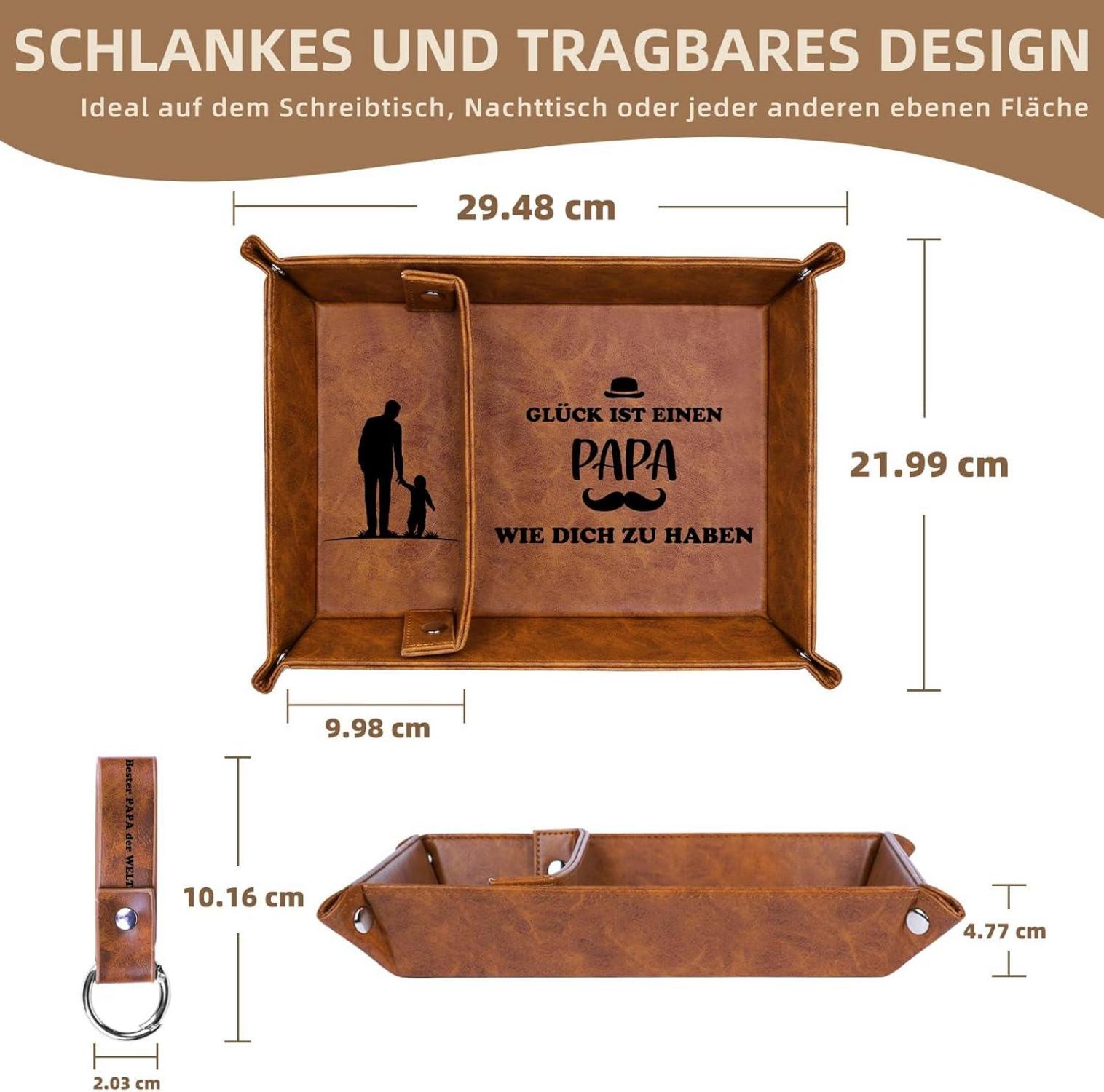 Schreibtisch Organizer Ablage Tablett Papa Weihnachten Vater Leder