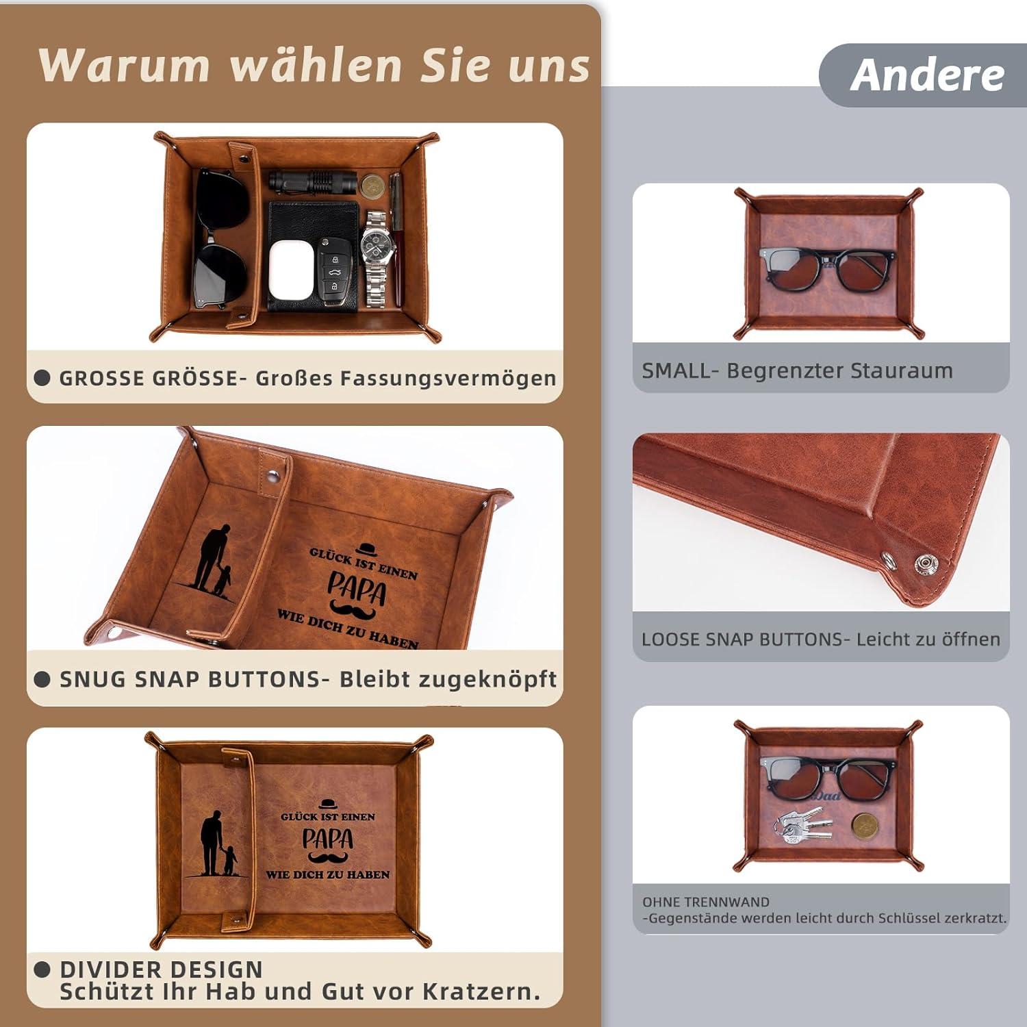 Schreibtisch Organizer Leder Ablage Tablett Geschenk Vater Weihnachten