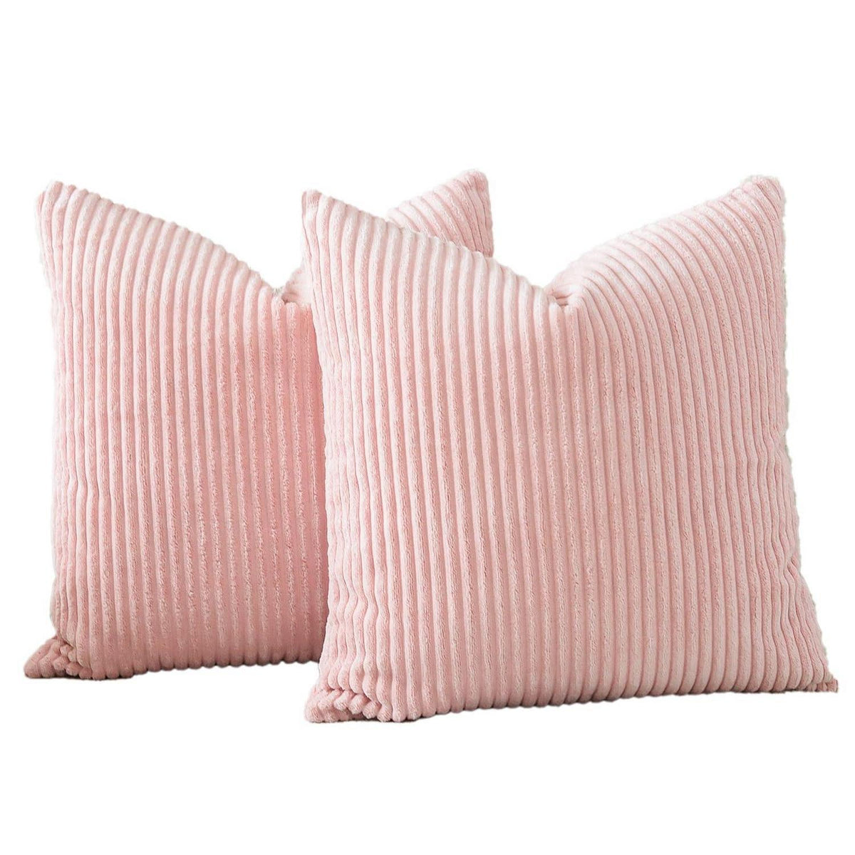 2x Cord Kissenbezug 50x50cm Rosa - Dekokissen für Sofa