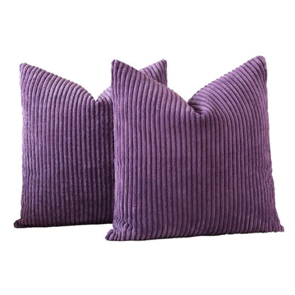 2x Cord Kissenbezug Lila 50x50cm - Dekokissen für Sofa