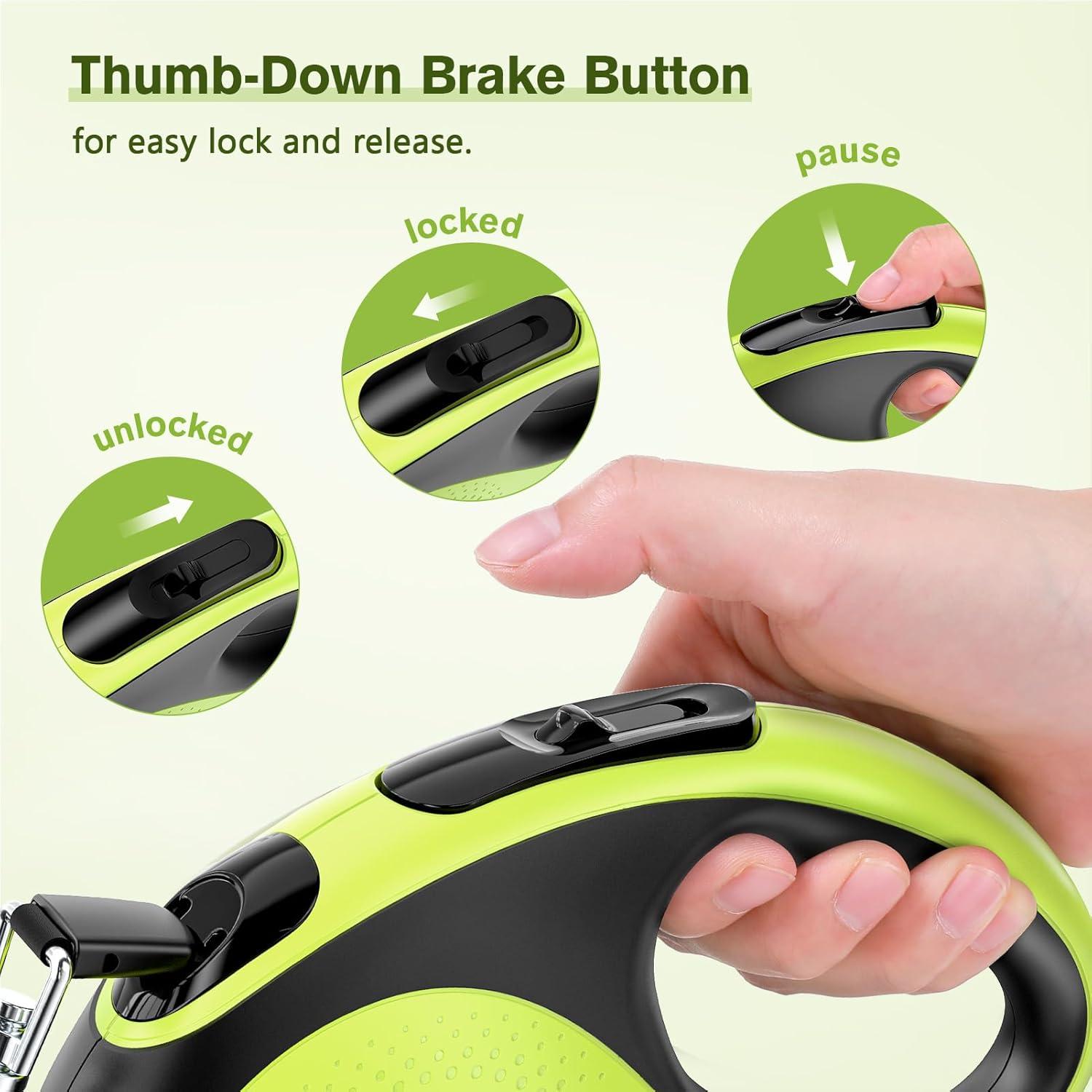 Hundeleine 8m Rollleine für Hunde 360° Leinenverlängerung Grün 50kg