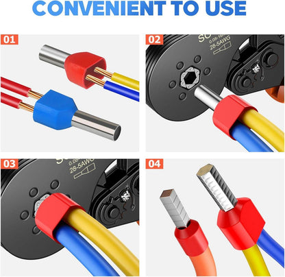 Aderendhülsen Set 1200 Stück 0.5mm²-16mm² Isoliert Sortimentsbox Twin/Einzel