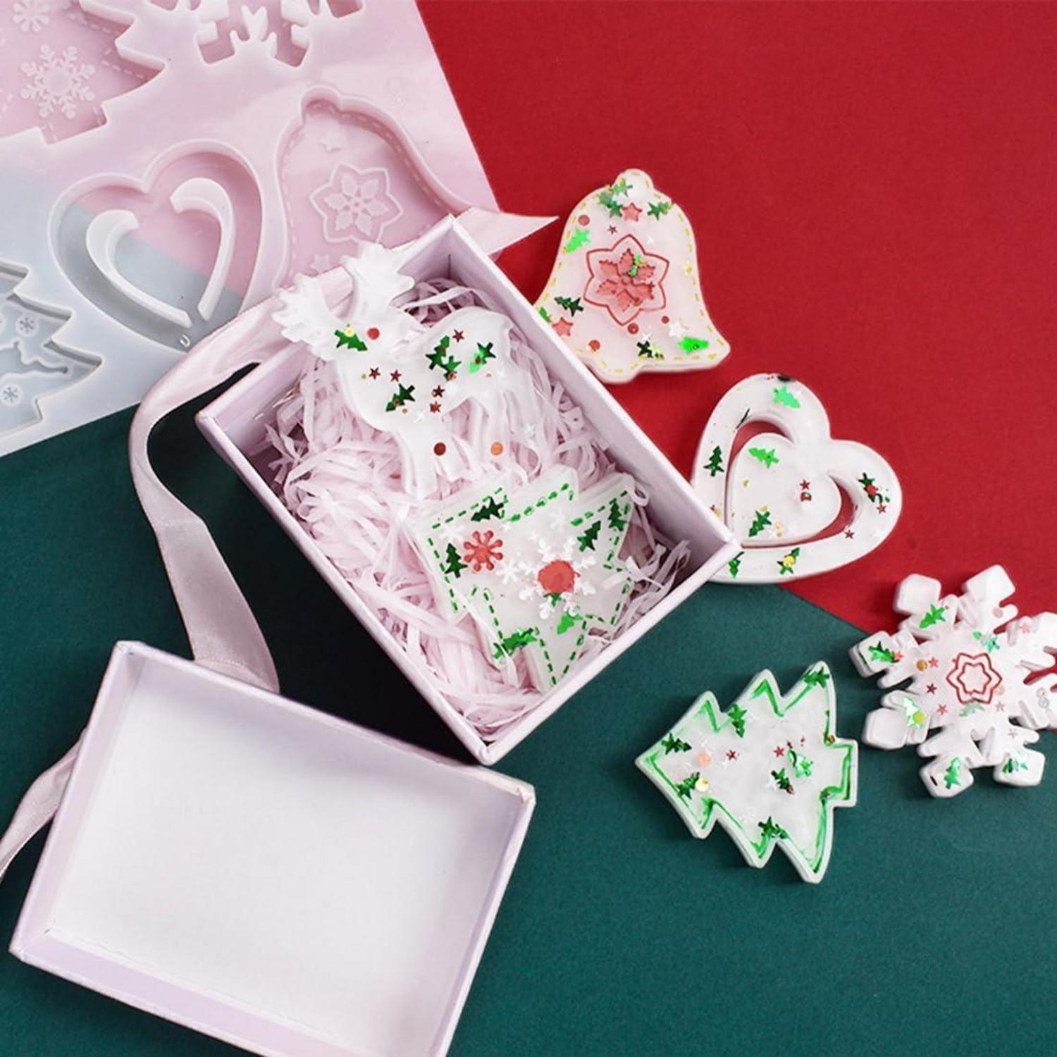 Silikonform Weihnachten 2 Stück Harz Schneeflocke DIY Backformen