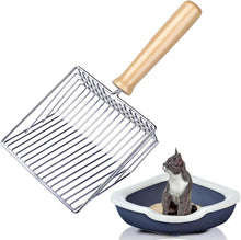 Katzenstreuschaufel Metall Holzgriff Lochabstand 7mm 28cm