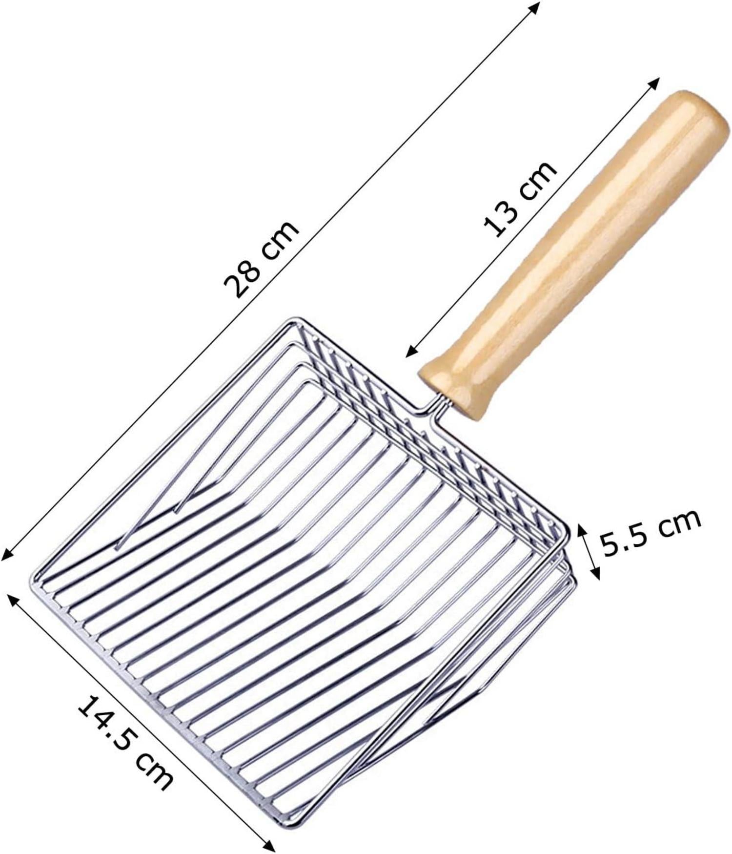 Katzenstreuschaufel Metall Holzgriff Lochabstand 7mm 28cm