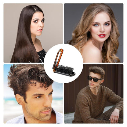 2er Set Haarbürste mit Spiegel - Kompakt, faltbar, tragbar - Haarmassage Kamm