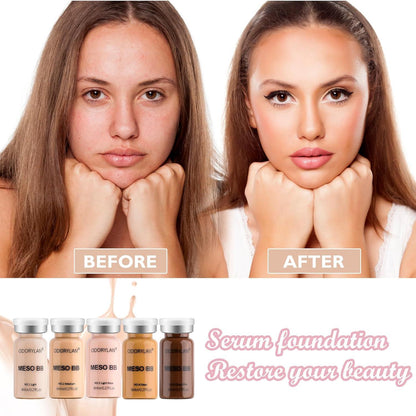 BB Glow Serum Foundation Starter Kit Hyaluronsäure Peptide 8ml 10pcs Anti-Aging 5-Color Kit