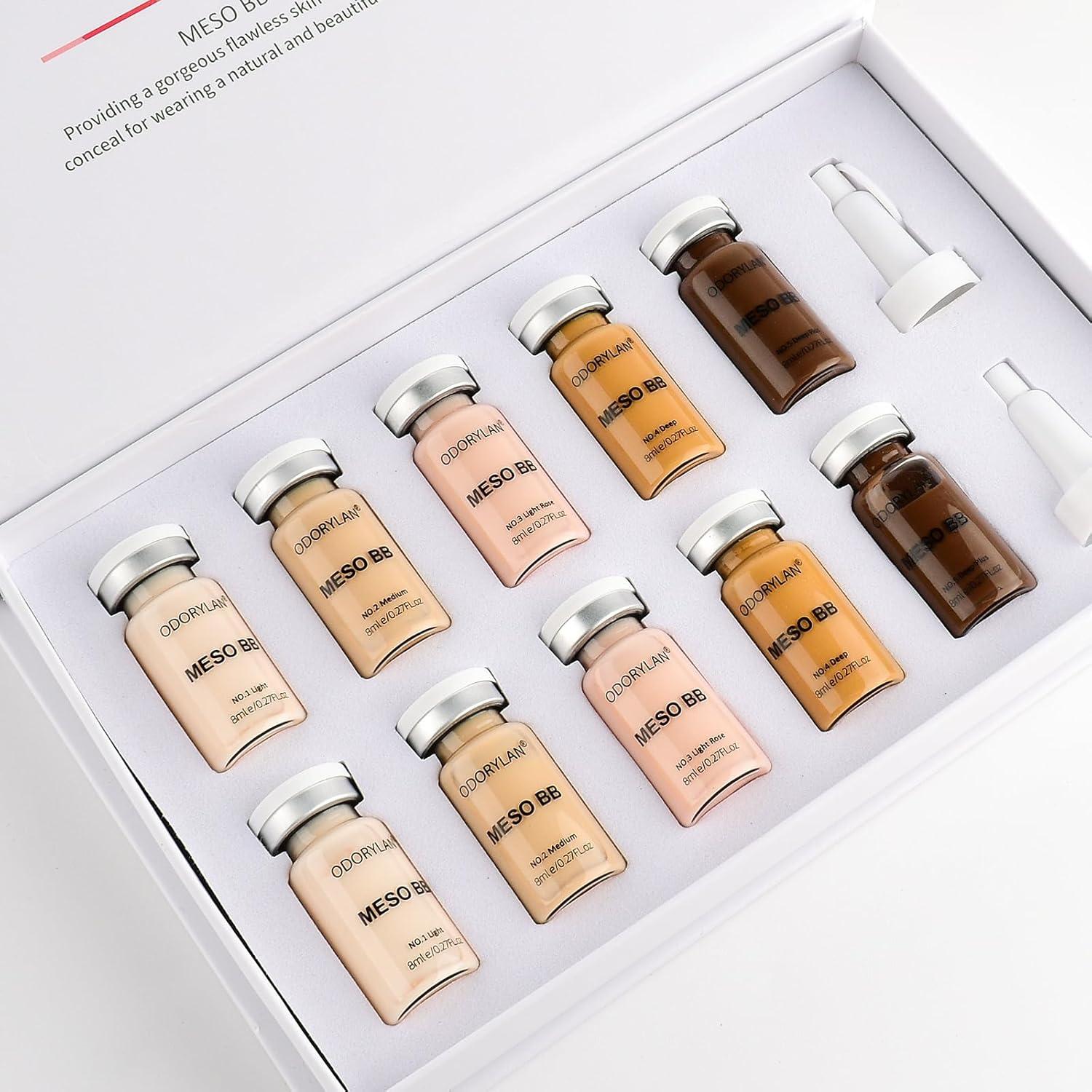 BB Glow Serum Starter Kit 8ml 10pcs Hyaluronsäure Peptide Anti-Aging Foundation