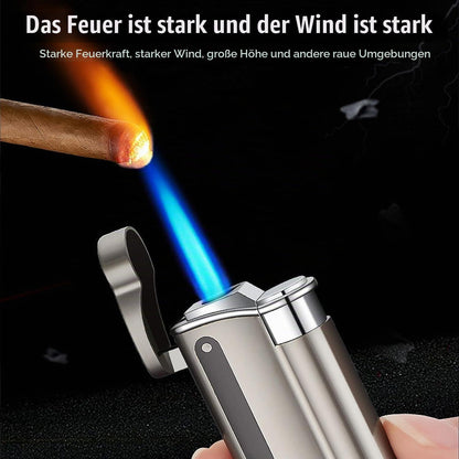 Sturmfeuerzeug Jetflamme, Nachfüllbar & Winddicht