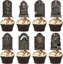 Halloween Cupcake Topper Grabsteinmuster 8 Stück Halloween Deko