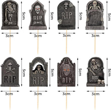8er Pack Halloween Grabstein Cupcake Topper - Party Deko