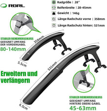 RBRL Fahrrad Schutzblech Set 28 Zoll Verstellbarer Mudguard