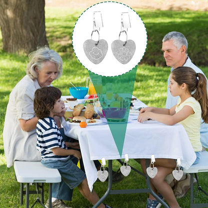 8er Set Tischdeckenbeschwerer Naturstein mit Klammer, für Picknicks & Partys