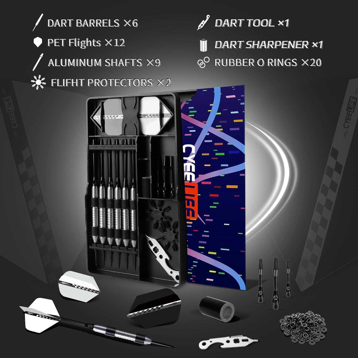 Dartpfeile Profi Set 20g Metallspitze 6 Stk. Aluminium Schaft Flights O-Rings