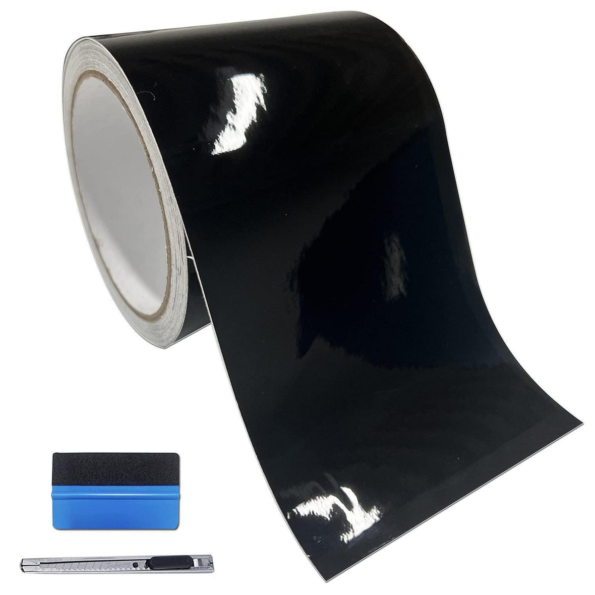 Schwarz Glänzende Autofolie 10x900cm – Hochwertiger Vinyl Wrap