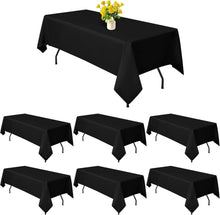 Schwarze Tischdecken 6er-Pack 153 x 320 cm Polyester für 2,4 m Tische
