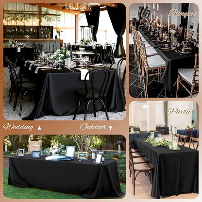Schwarze Tischdecken 6er-Pack 153x320cm für Hochzeiten & Events
