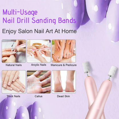 180er Schleifhülsen Nagelfräser, 100 Stück Schleifkappen Weiß mit 2.35 mm Nagelschleifbit