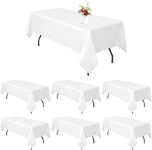 Weiße rechteckige Polyester-Tischdecke 6er Pack 153 x 320 cm