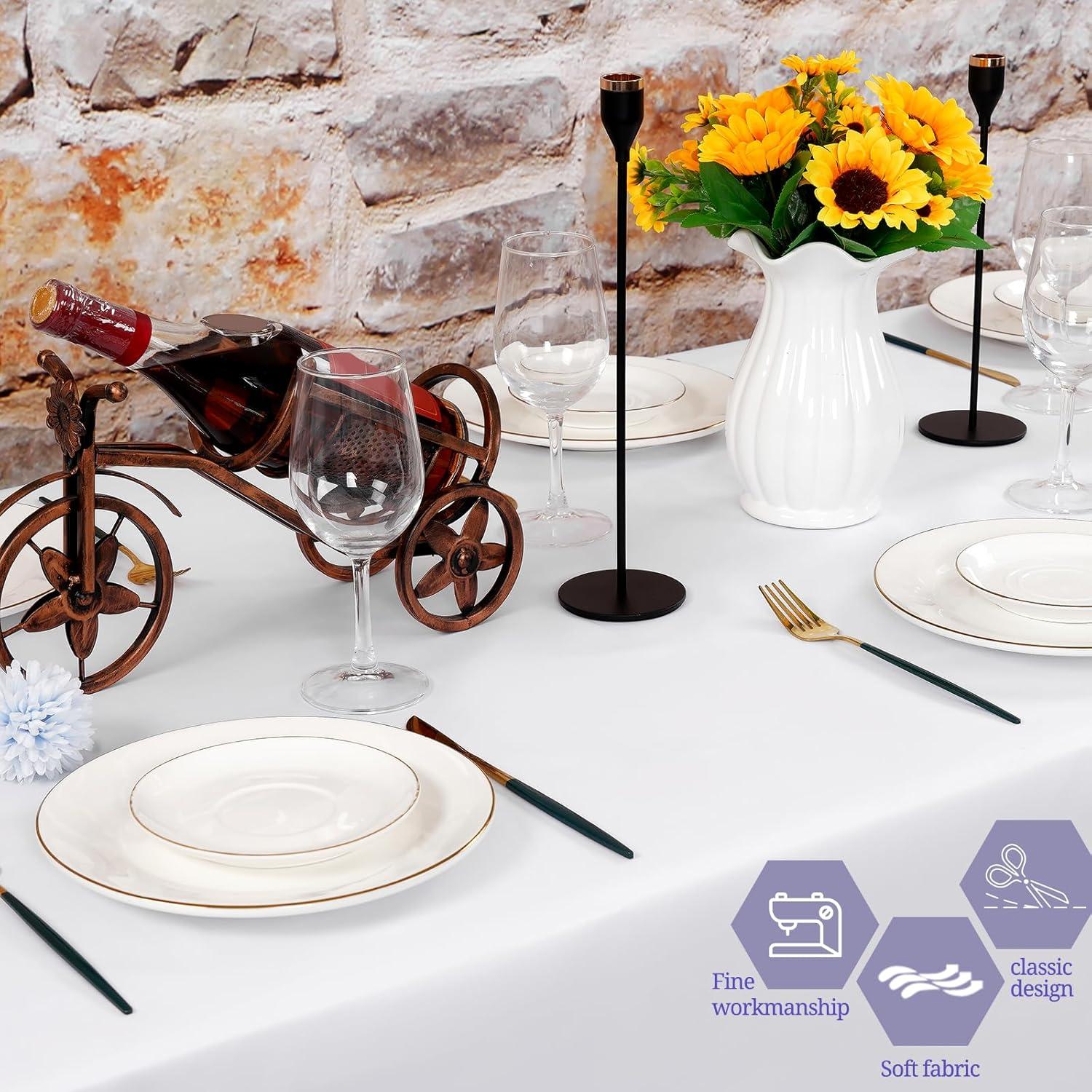 6er Packung weiße rechteckige Polyester-Tischdecke 153x320 cm für Hochzeit Party Bankett